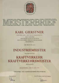 Verkehrsakademie Gierstner Meisterbrief